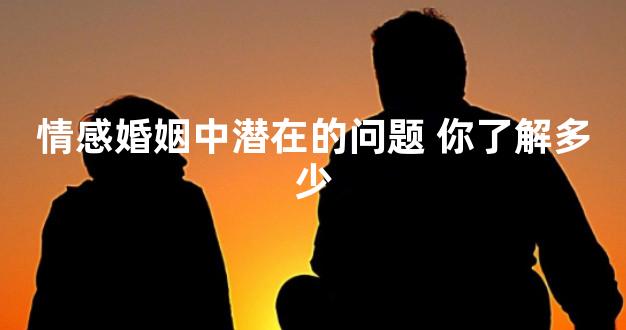 情感婚姻中潜在的问题 你了解多少